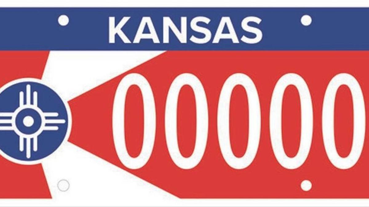 The proposed Wichita flag Kansas license plate