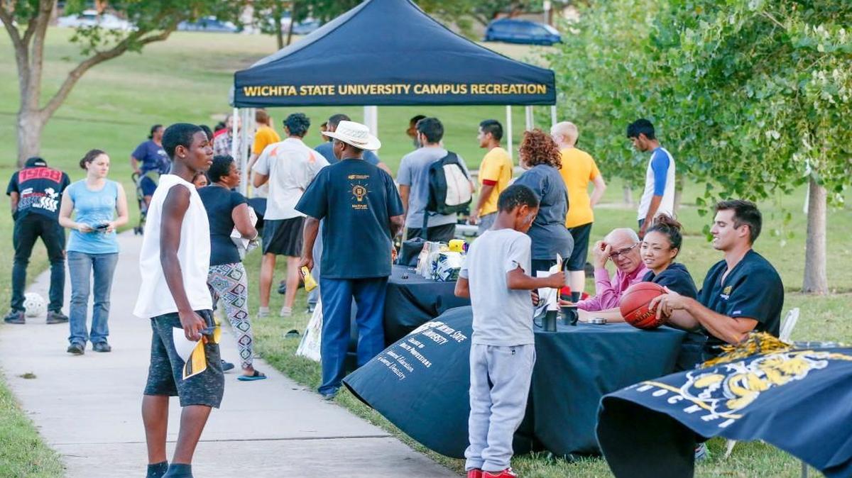 WSU organizations set up booths during the Celebrate Safe Communities event at Fairmount Park on Sept. 15, 2015.