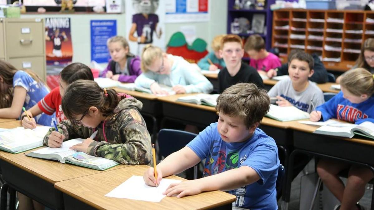 A sixth grade social studies class at Challenger Intermediate School.