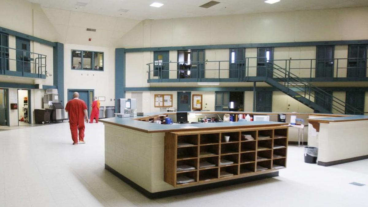 The inside of a long-term segregation unit at the El Dorado Correctional Facility.
