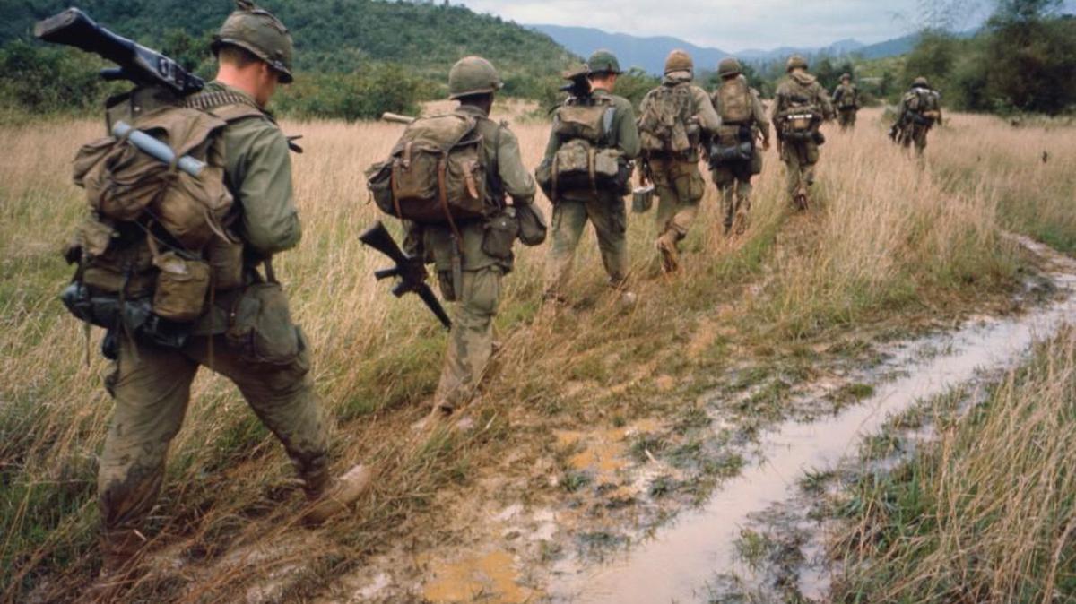 Soldiers on patrol during the Vietnam War. Documentarians Ken Burns and Lynn Novick have created a 10-part film, “The Vietnam War,” premiering at 7 p.m. Sunday on KPTS.