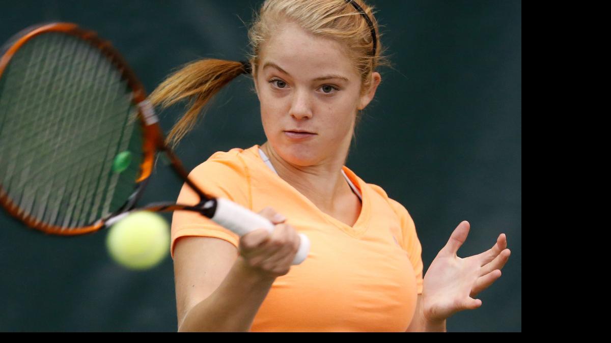 
Katie Swan, 16, reached the Wimbledon girls quarterfinals in her home country.
