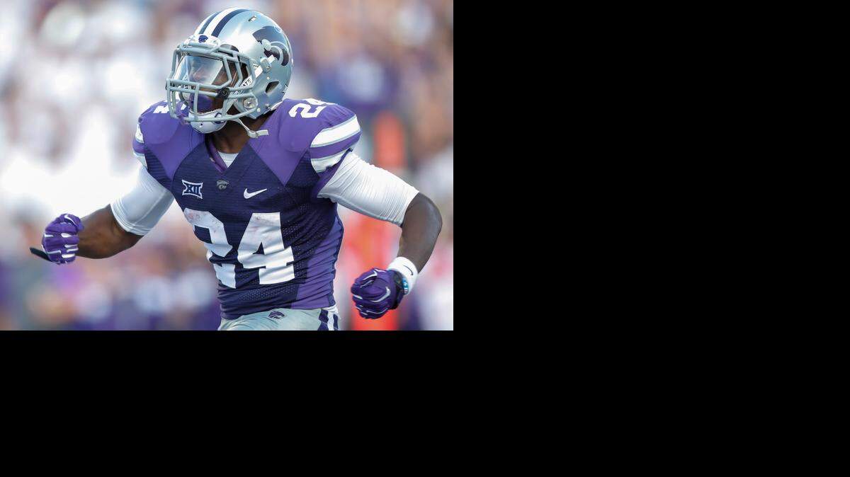 
Kansas State's Charles Jones celebrates a second-quarter touchdown against Stephen F. Austin earlier this season.
