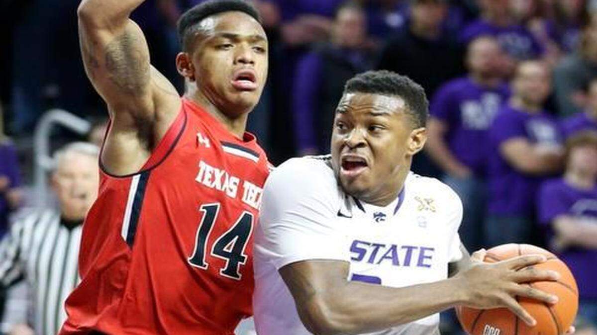 
K-State guard Marcus Foster drives to the basket against Texas Tech in January. Foster was dismissed from the team Tuesday.
