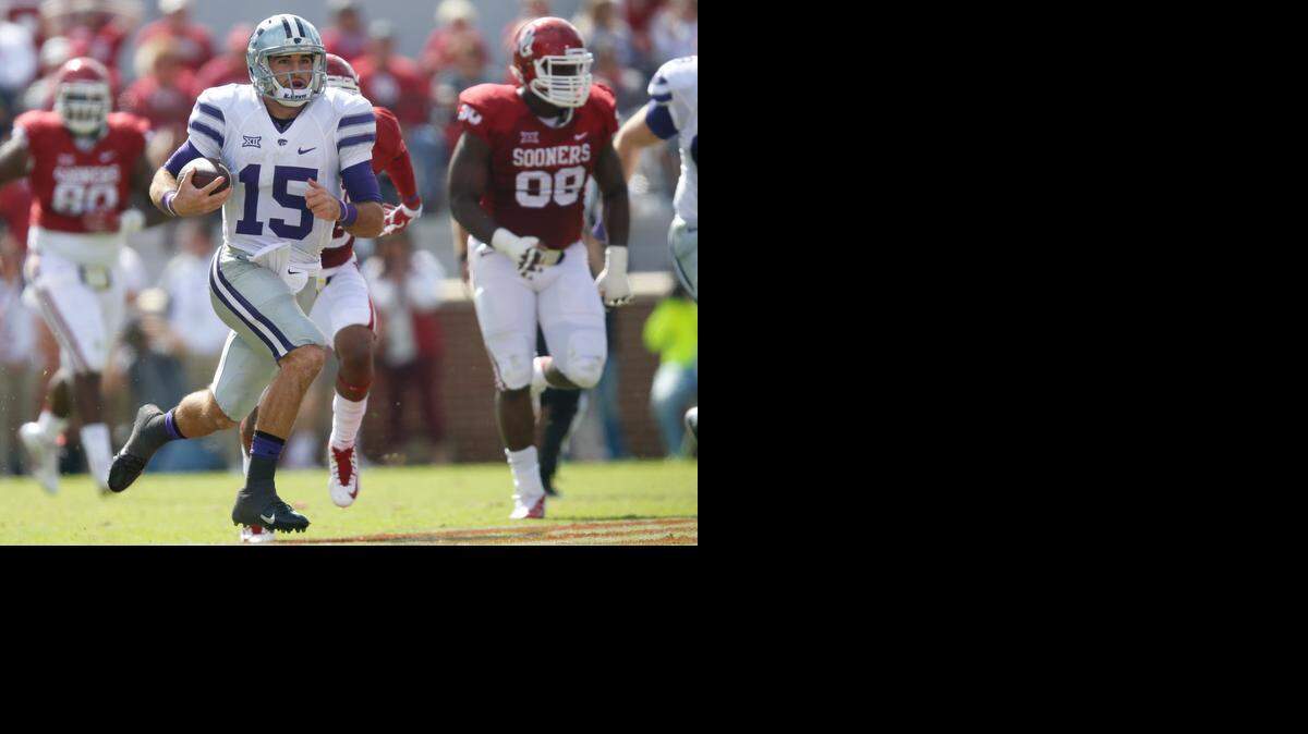 
K-State quarterback Jake Waters breaks free for a long run against Oklahoma. 
