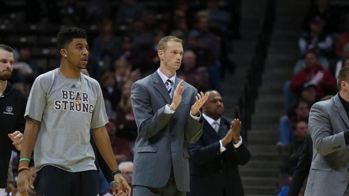 New K-State assistant Brad Korn coaching on the sidelines at Missouri State (Courtesy Photo)