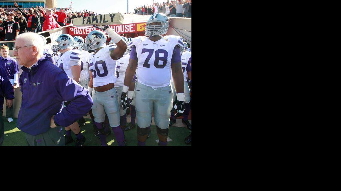 
K-State coach Bill Snyder waits to bring his team onto the field against Texas Tech in 2013.
