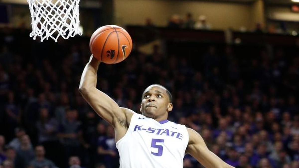 K-State guard Barry Brown goes in for two points against TCU earlier this season.