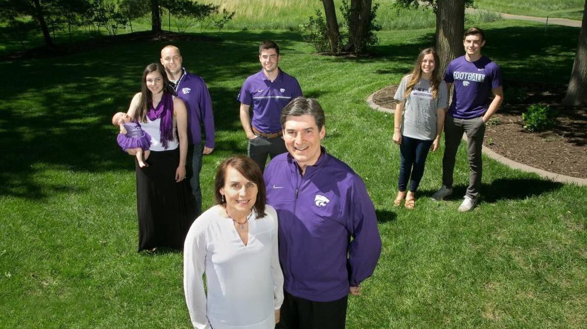 Stan and Nancy Weber (foreground), their daughter Brittani Richardson (left), her husband Tyler Richardson and their daughter Payton, Stanton Weber, McKenzi Weber and Landry Weber, 18.