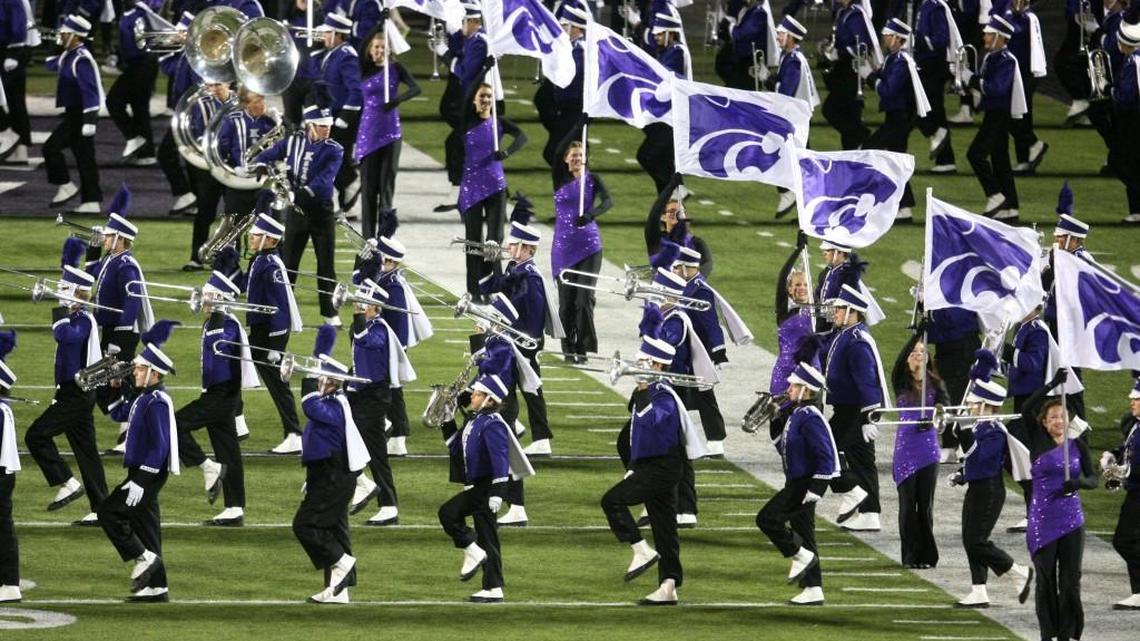 K-State’s Marching Band performs at Bill Snyder Family Stadium.