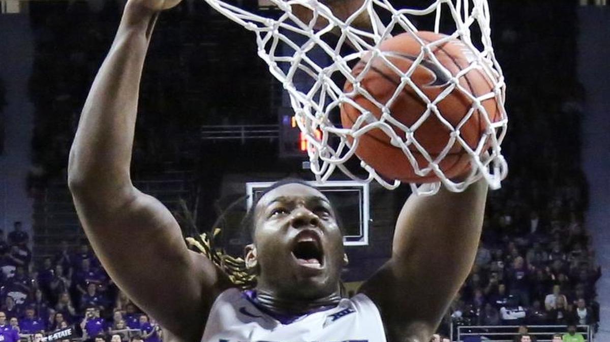 K-State forward D.J. Johnson slams in a dunk against Mississippi.(January 30, 2016)