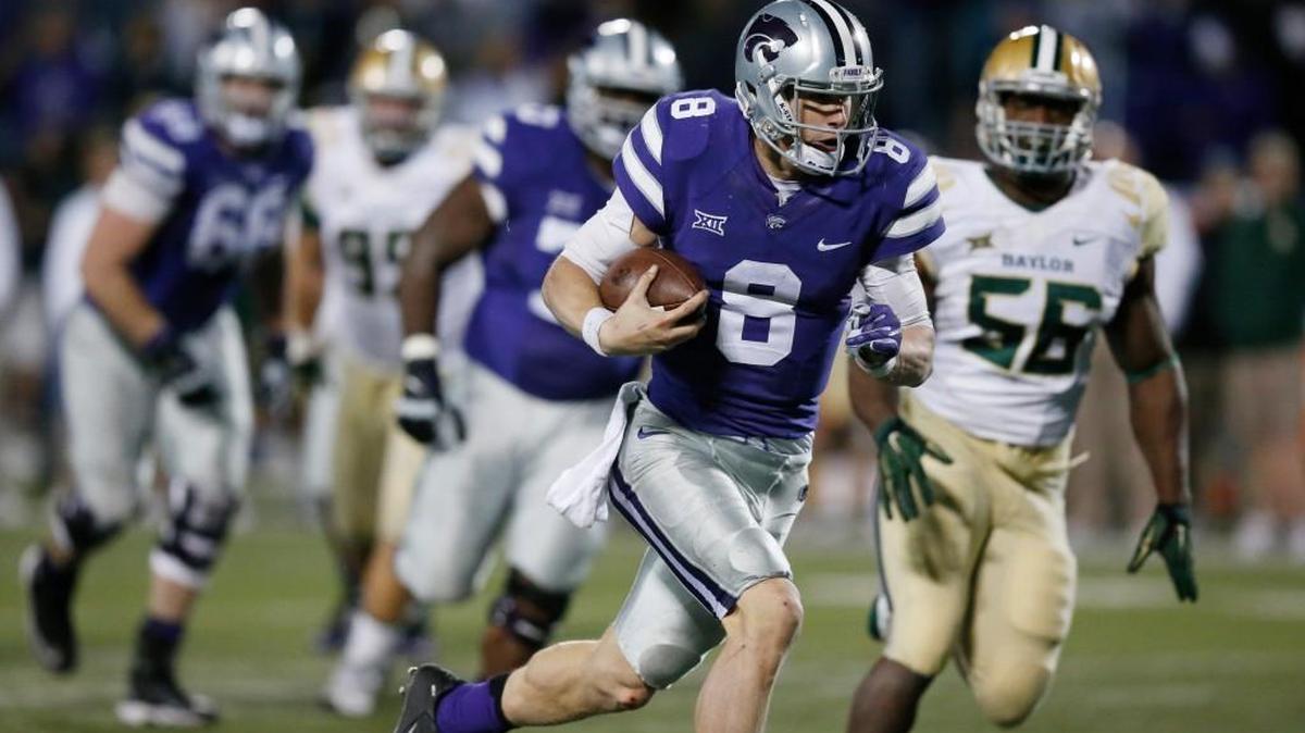 K-State quarterback Joe Hubener takes off on a 34-yard touchdown run in the fourth quarter that put K-State within striking distance of Baylor on Nov. 5.