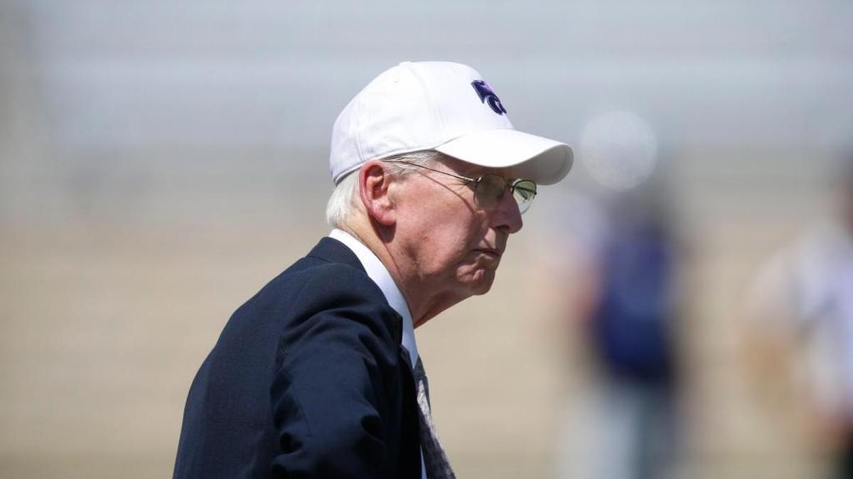 K-State coach Bill Snyder works the sideline Saturday during the annual spring game. He made his first Twitter post Monday morning.