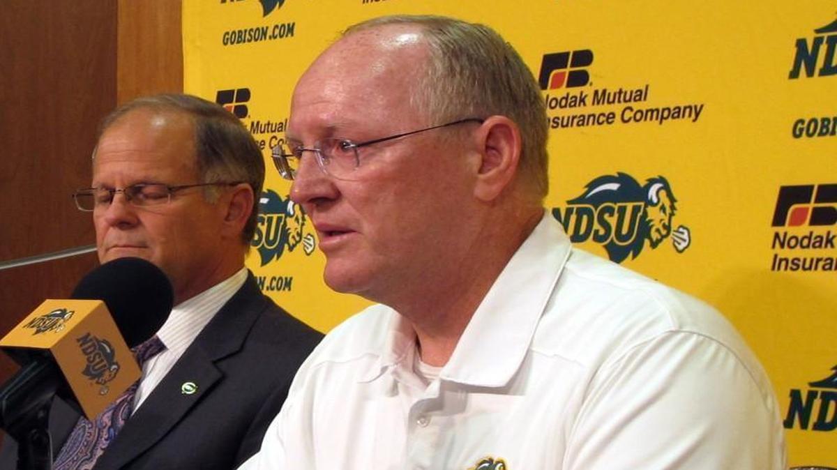 Gene Taylor, right, will become Kansas State’s athletic director, a source close to the search said Friday. Taylor announced in 2014 that he was leaving North Dakota State after 13 years to be deputy AD at Iowa, where he’s been since then.