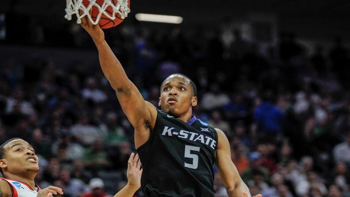 K-State’s Barry Brown (5) will be back next season for a third year as a starter. He averaged 11.7 points this season.