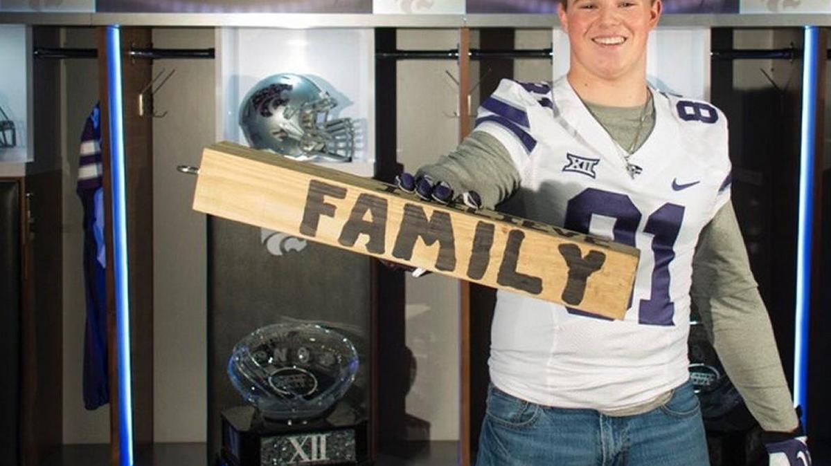 Shawnee Heights junior Wyatt Hubert poses for a picture at K-State’s junior day camp. (Courtesy Photo)