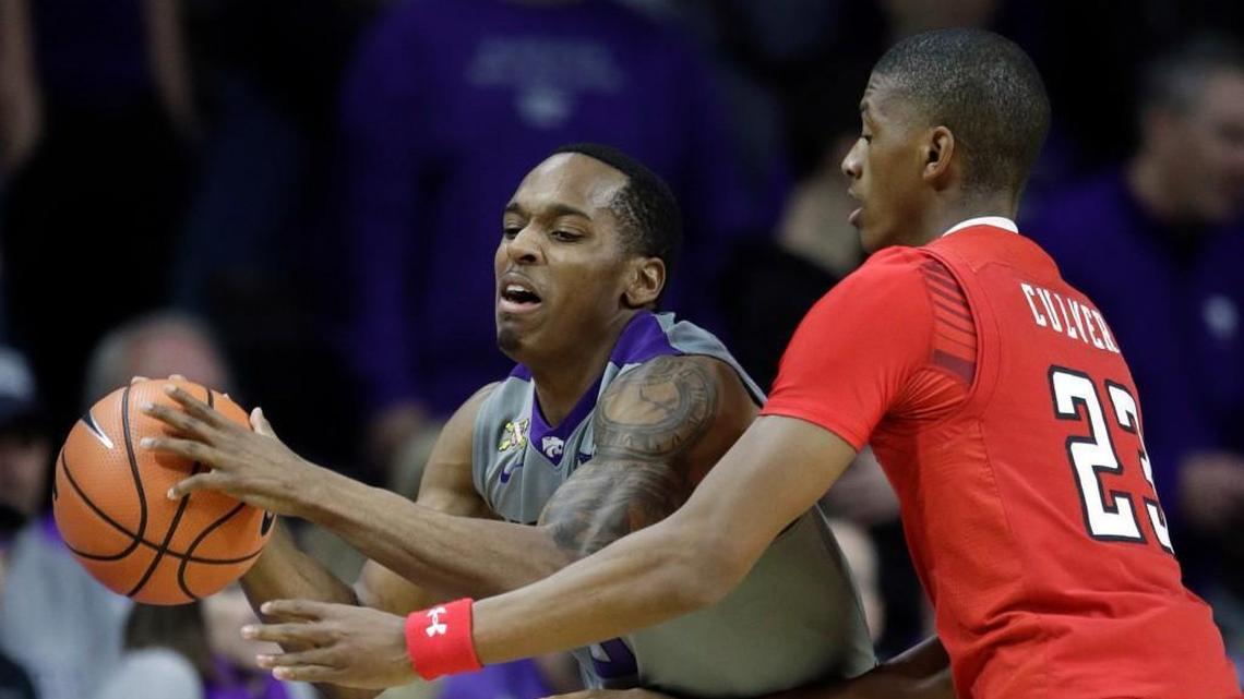 Kansas State guard Barry Brown gets past Texas Tech guard Jarrett Culver during the first half Saturday Manhattan.