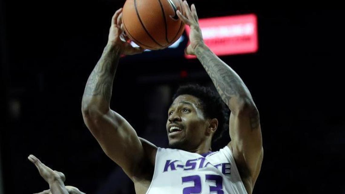 Kansas State guard Amaad Wainright drives against Oklahoma State earlier this season.