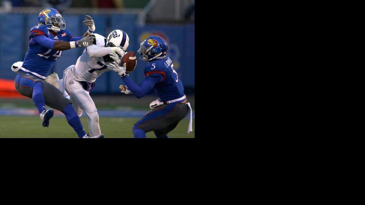 
Kansas safety Isaiah Johnson (5) was Big 12 defensive newcomer of the year in 2013.
