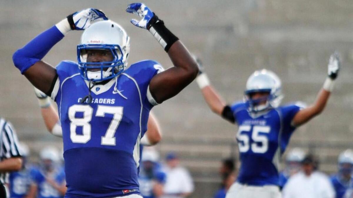 
Timmy Hamilton (87) played at Kapaun, then Coffeyville Community College. 
