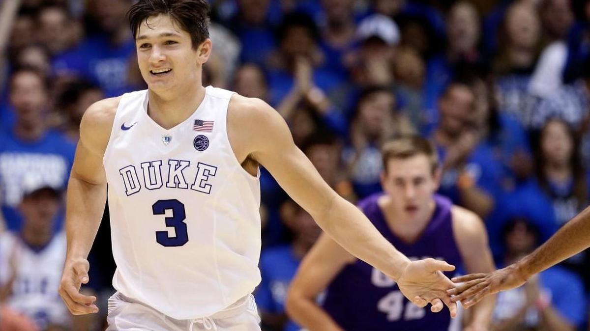 Duke's Grayson Allen (3) reacts following a basket against Grand Canyon on Nov. 12.