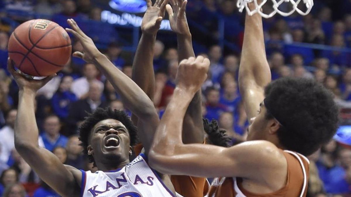 KU's Lagerald Vick (2) was investigated by the university’s Office of Institutional Opportunity and Access, which recommended two years of school probation after it was found that Vick had likely committed domestic violence by striking a female student.