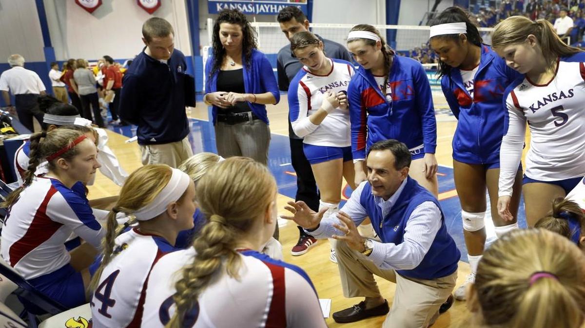 Kansas volleyball coach Ray Bechard and his Jayhawks lost a battle for first place to Texas.