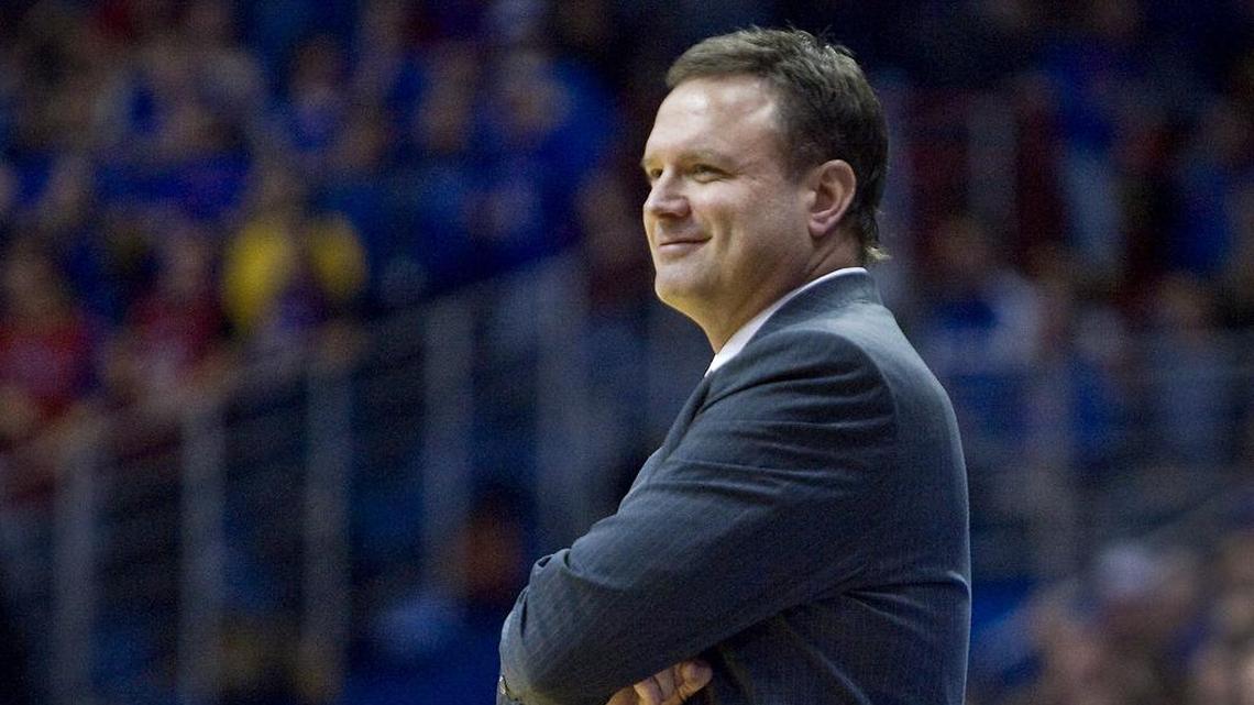KU coach Bill Self observes the action from the bench.