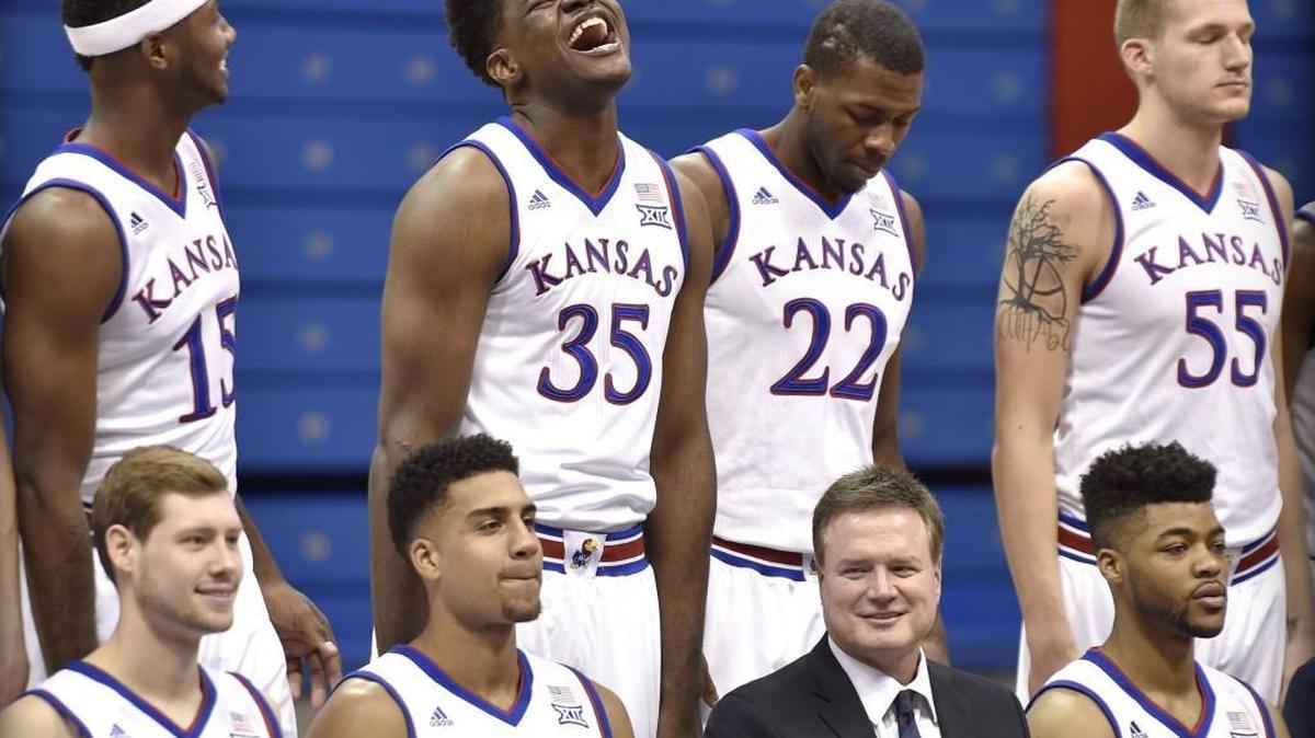 The current crop of Kansas Jayhawks during media day in October.
