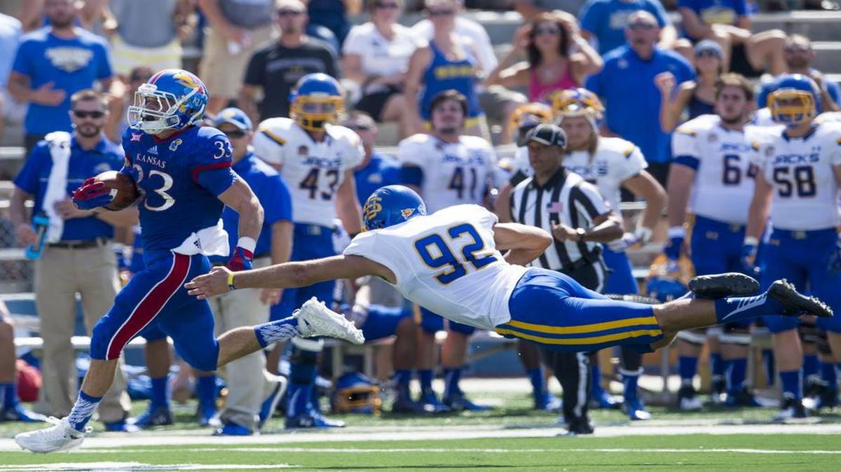 
Ryan Schadler scored KU’s first touchdown of the season on a 91-yard kickoff return Saturday. 
