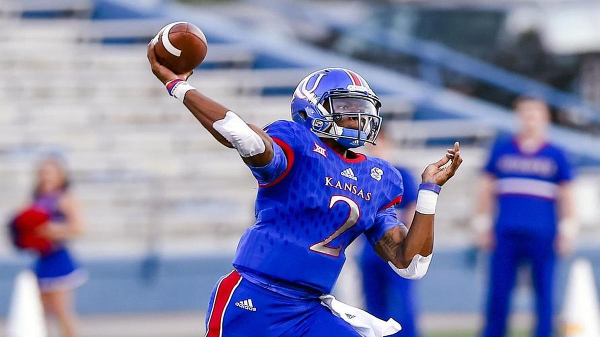 Kansas quarterback Montell Cozart completed 18 of 25 passes for 199 yards with three touchdowns and an interception against Rhode Island.