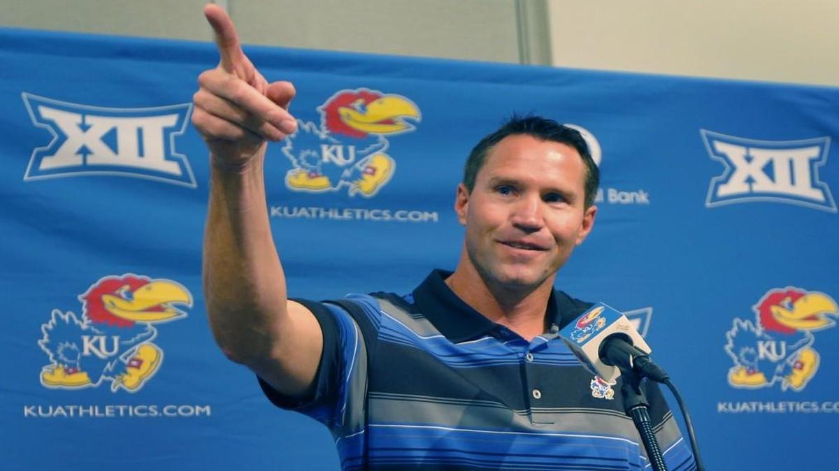 Kansas defensive coordinator Clint Bowen.