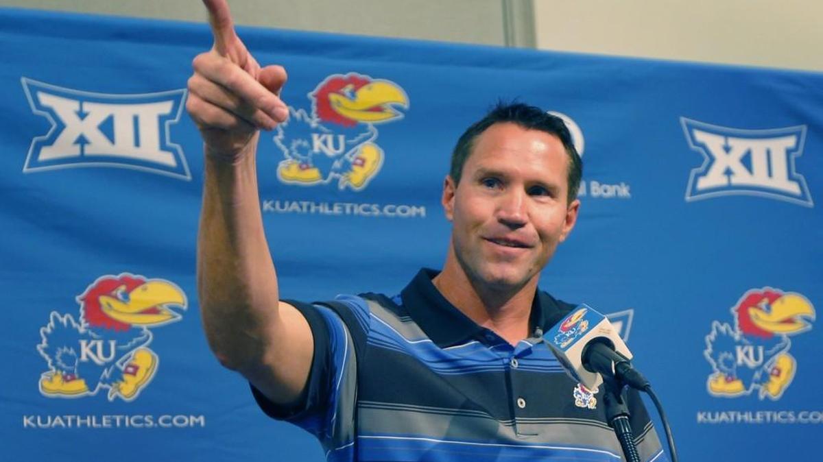 Kansas defensive coordinator Clint Bowen.