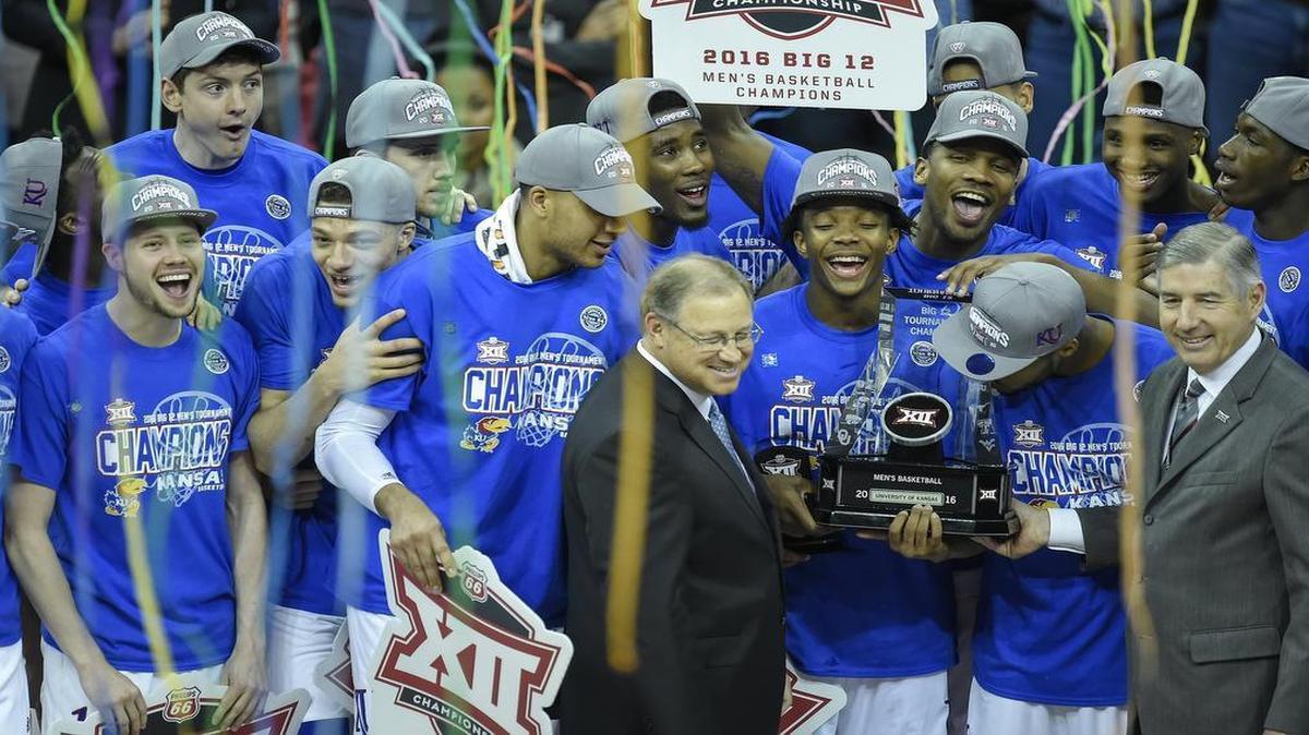 Kansas beat West Virginia 81-71 on Saturday for the Big 12 Tournament championship at the Sprint Center.
