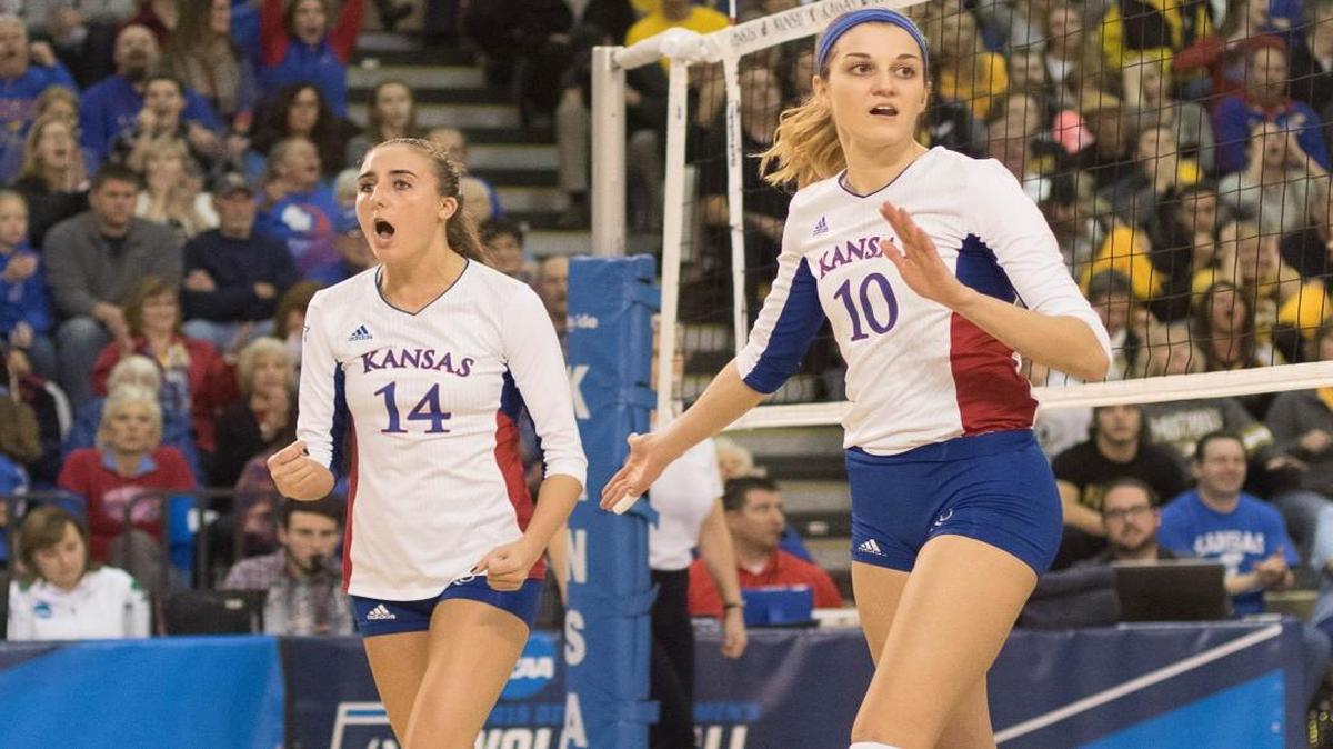 Madison Rigdon, Tayler Soucie and the rest of the Kansas volleyball team will appear in the program’s first Final Four on Thursday night against Nebraska.
