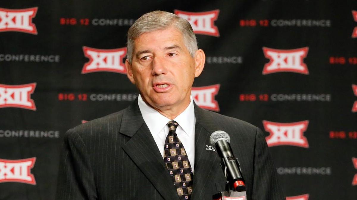 Big 12 commissioner Bob Bowlsby addresses Big 12 media on Monday. On Tuesday league presidents told him to move assess possible expansion candidates.