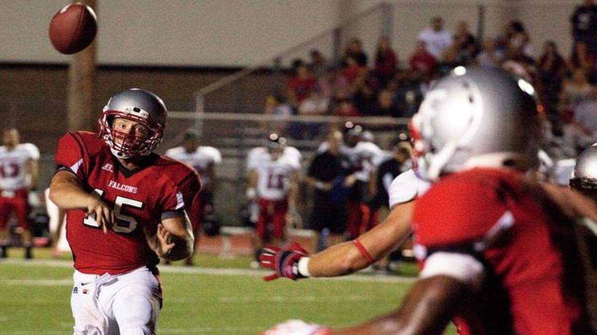 
Friends quarterback Aaron Hansen, left, is 21 of 41 passing in two games for 367 yards.
