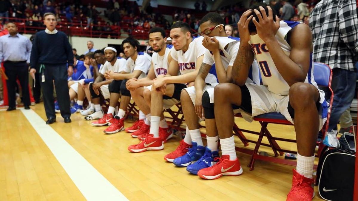 Hutchinson’s Shakur Juiston (0) reacts after the team’s loss to Salt Lake in the NJCAA championship game on Saturday in Hutchinson.