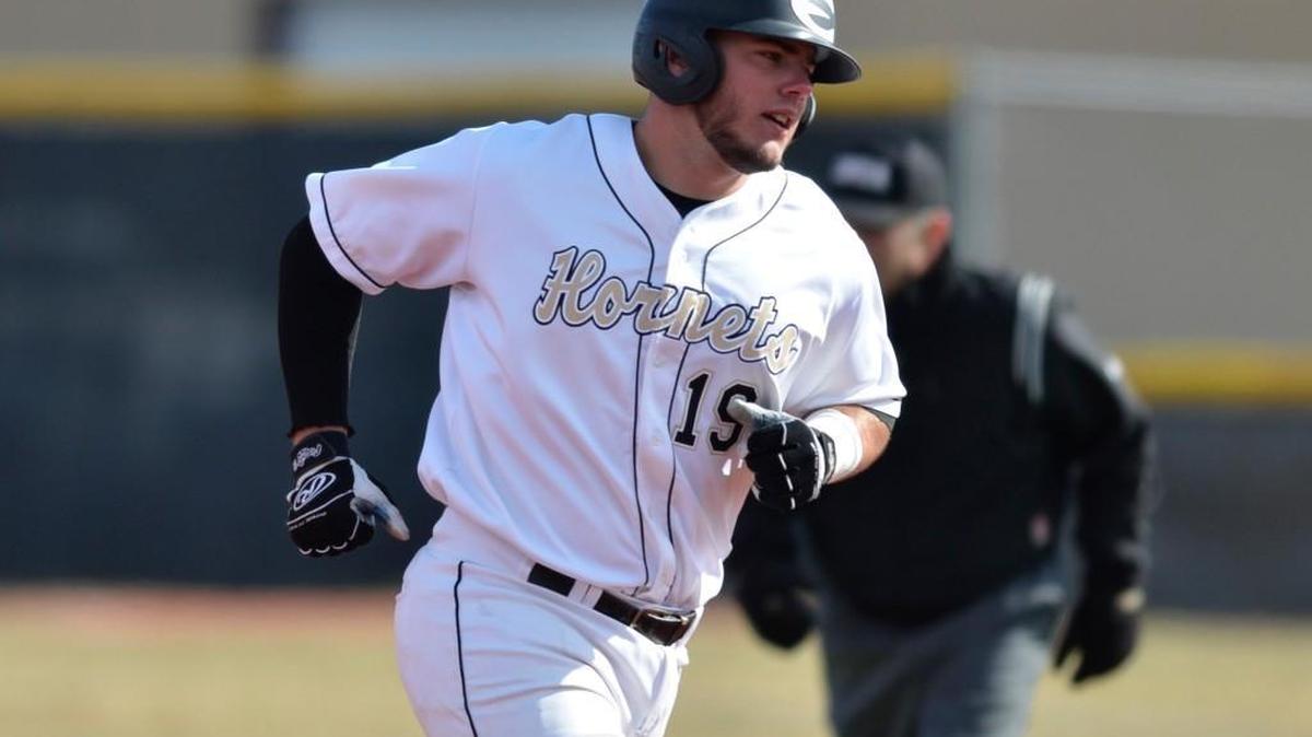 Emporia State’s Evan Koehler round the bases after hitting a home run against Colorado State-Pueblo on Feb. 5 in Emporia. Koehler is second in the nation with 16 home runs.