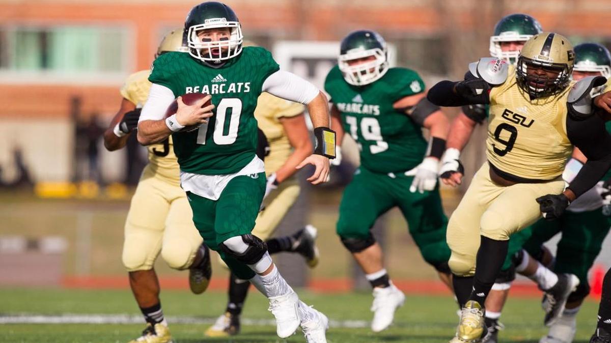 Northwest Missouri quarterback Brady Bolles scrambles against the Emporia State during the quarterfinals of the NCAA Division II playoffs on Saturday in Maryville, Mo.