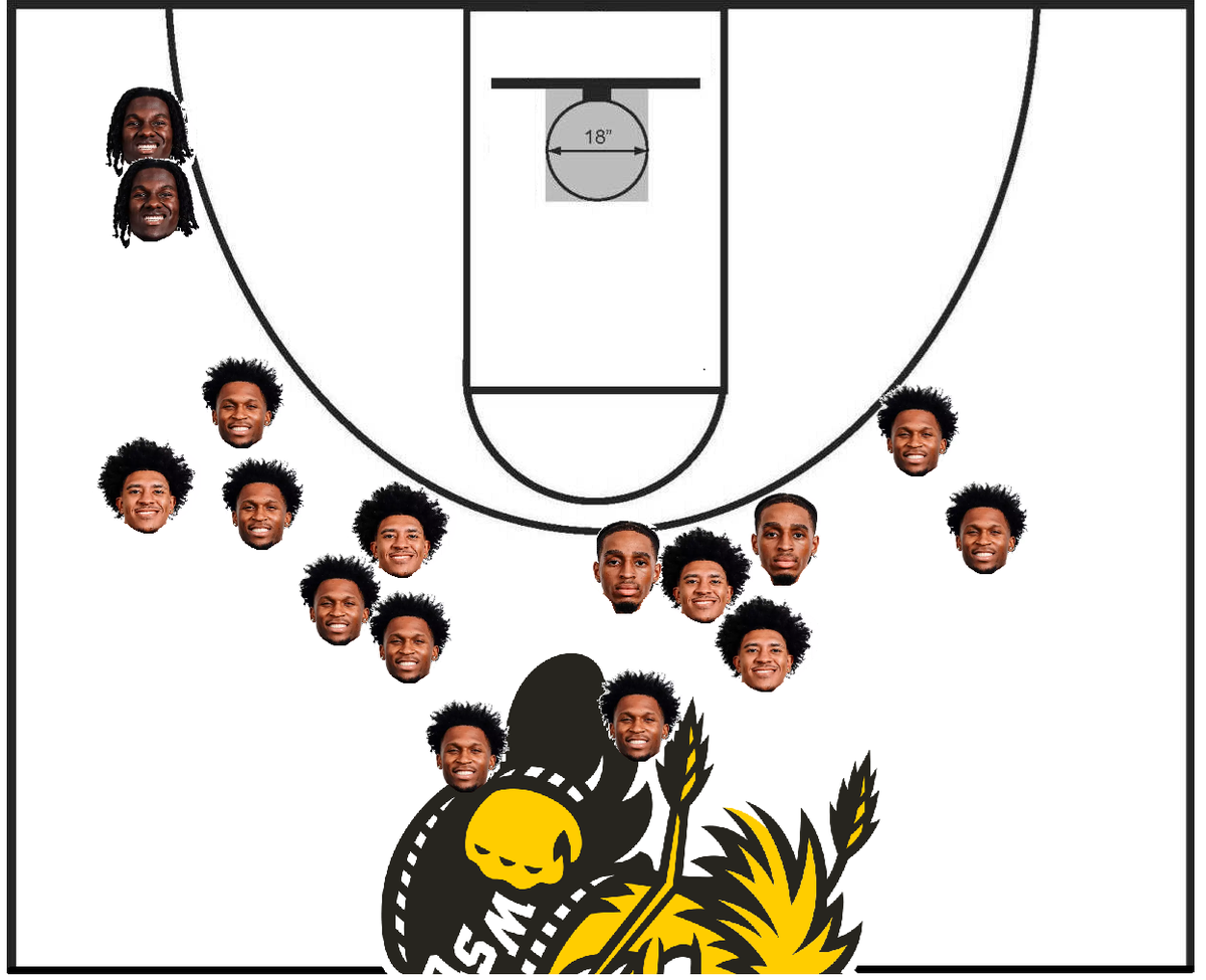 A graphic showing where and who helped Wichita State hit a school-record 16 3-pointers against Loyola-Chicago in Thursday’s win at Koch Arena.