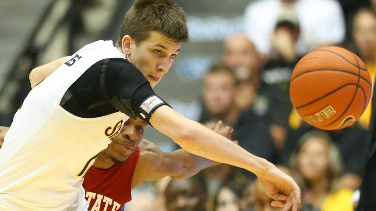 Guard Austin Reaves makes a steal against South Carolina State. “He definitely has a bit of dog in his game, that lets you know he is trying to put the ball in the basket, either passing it or feeding you a bucket in your face,” WSU teammate Shaq Morris said.