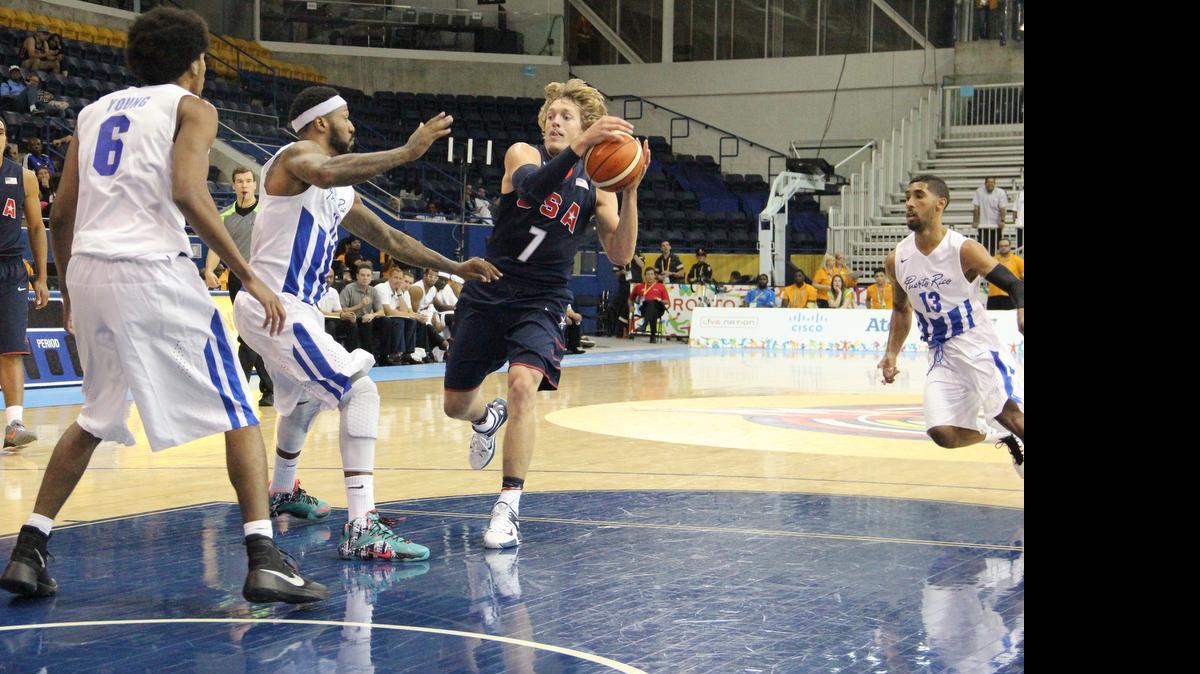
Ron Baker scored four points in Team USA’s 102-70 victory over Puerto Rico on Wednesday
