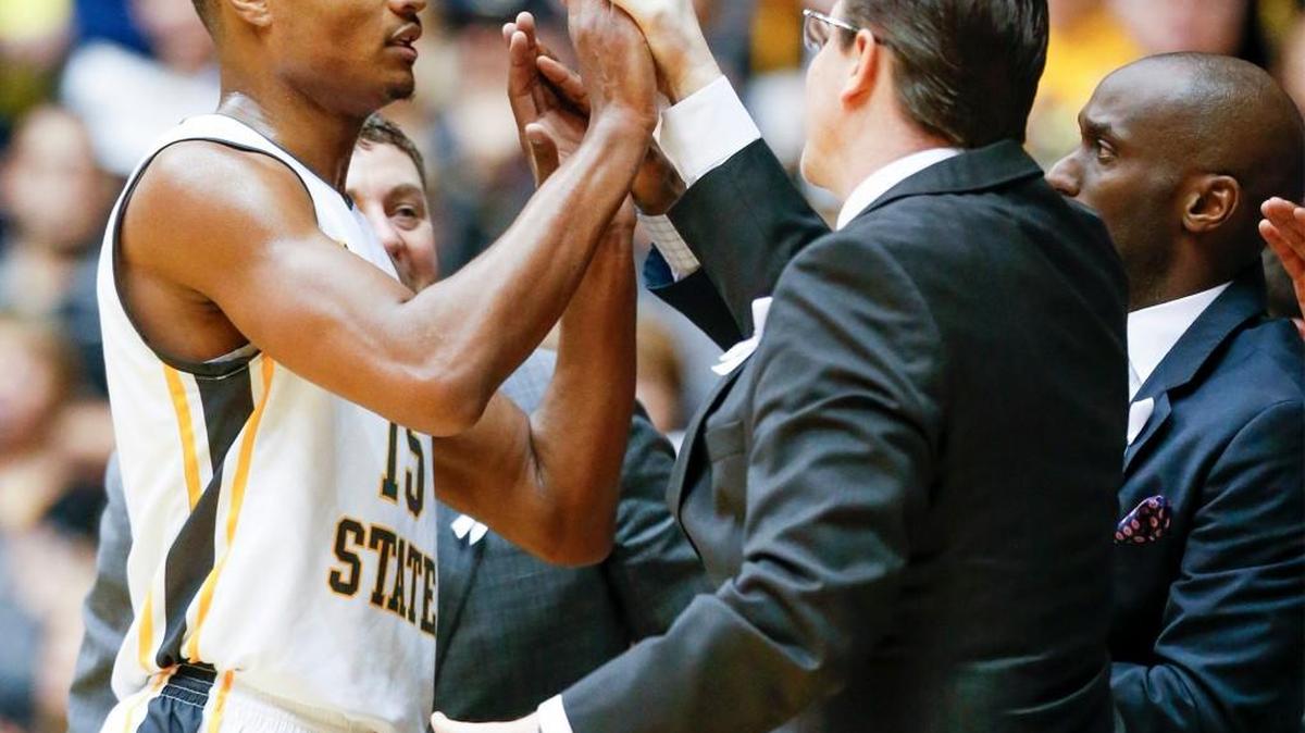 Wichita State senior Anton Grady comes out of the game against Illinois State at Koch Arena on Saturday.