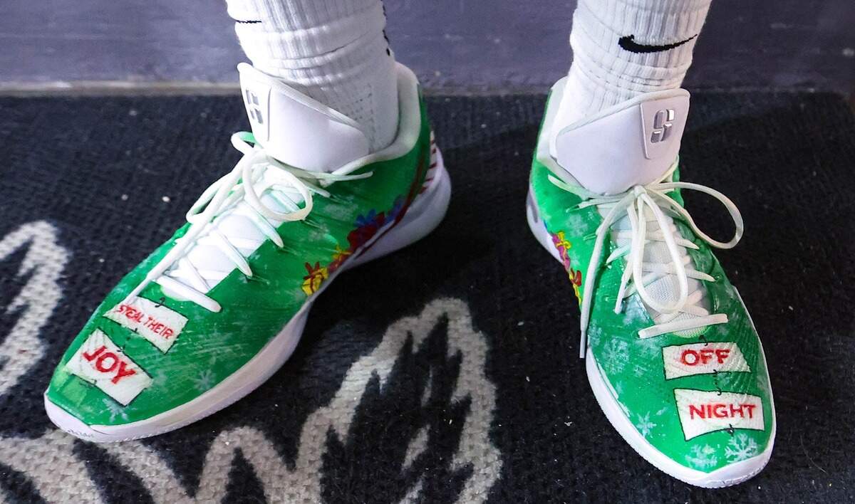 A closer look at the custom-made shoes that Wichita State senior Karon Boyd wore in Sunday’s 88-57 win over Eastern Kentucky at Koch Arena.