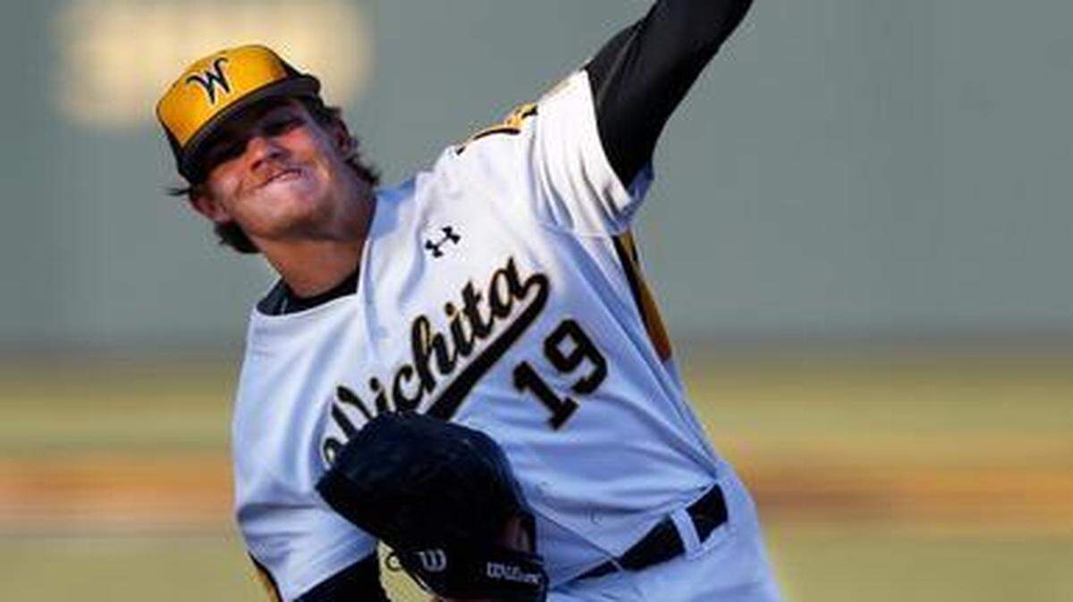 
Wichita State freshman Jeb Bargfeldt pitches against Indiana State last Friday at Eck Stadium.
