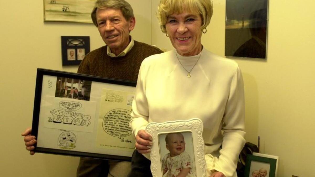 Former Wichita State athletic director Ted Bredehoft and wife Susan established a SIDS office in Wichita in 2000. The loss of their grandchild Haley, in photo, inspired their effort.