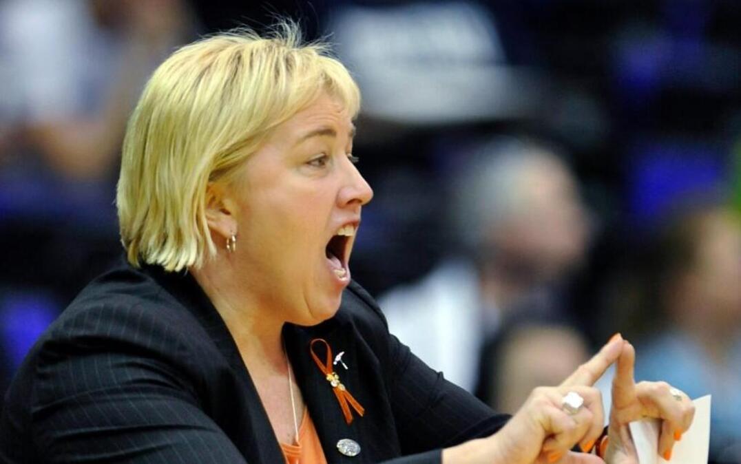 UTEP coach Keitha Adams shouts instructions in a 2012 NCAA Tournament first-round game against Penn State.
