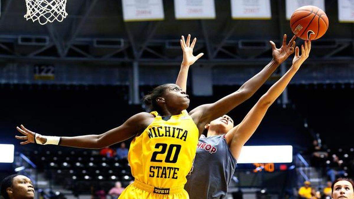 
Wichita State's Brittney Martin reaches for a rebound last month against Winthrop. Rebounding will be a point of emphasis for the Shockers as MVC play begins.
