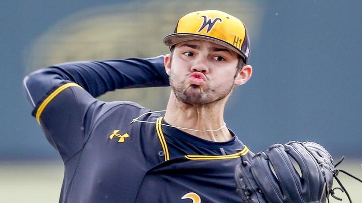
Wichita State's Chase Williams pitches against Southern Illinois in the second inning Friday afternoon during the MVC Tournament at Eck Stadium. 
